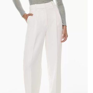 Aritzia Wilfred Effortless Pant 14 Light Birch High Waisted Wide Leg Pleated